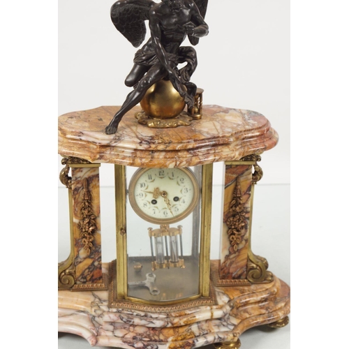 541 - 19TH-CENTURY FRENCH ORMOLU & MARBLE MANTEL CLOCK