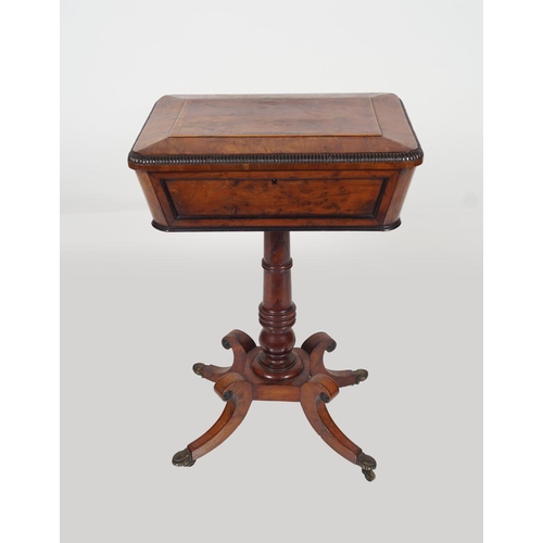 7 - REGENCY YEW WOOD TEAPOY