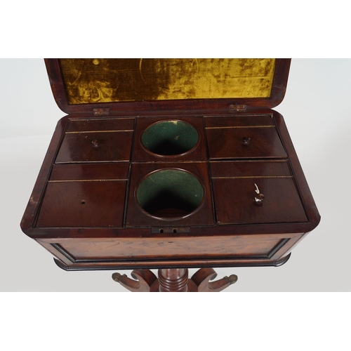 7 - REGENCY YEW WOOD TEAPOY