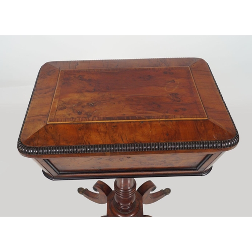 7 - REGENCY YEW WOOD TEAPOY