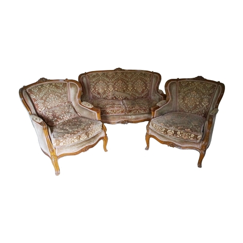 70 - PAIR OF LOUIS XV STYLE ARMCHAIRS