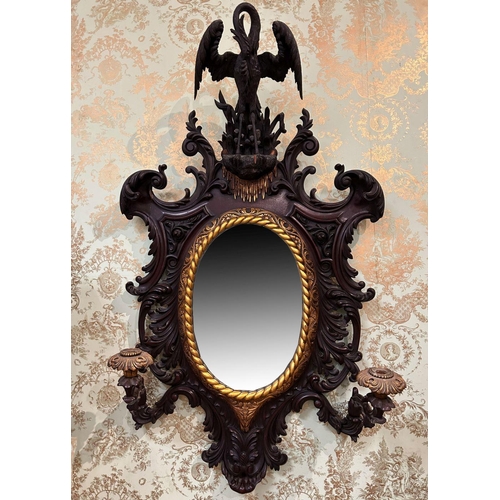 73 - 19TH-CENTURY CHIPPENDALE PARCEL-GILT MIRROR