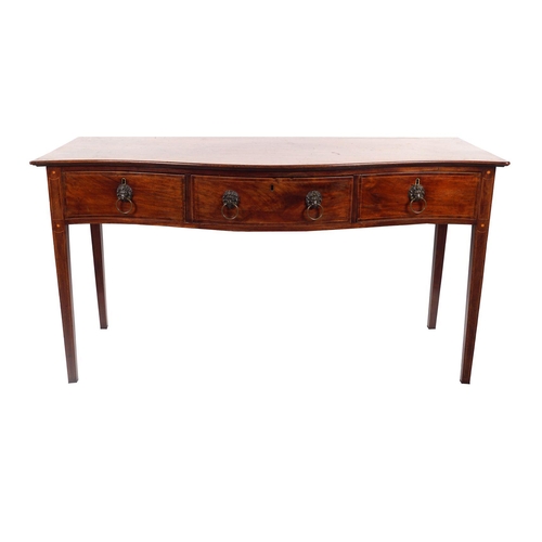 85 - GEORGE III MAHOGANY AND INLAID SIDE TABLE