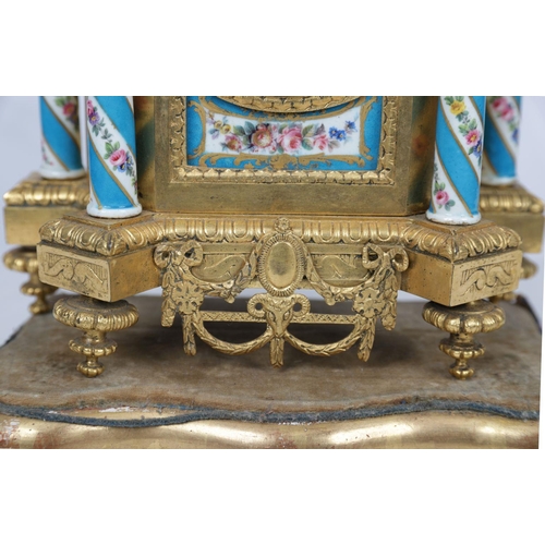 101 - 19TH-CENTURY ORMOLU & SEVRES MANTEL CLOCK