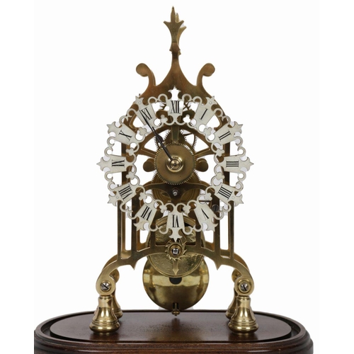 107 - 19TH-CENTURY BRASS & STEEL SKELETON CLOCK