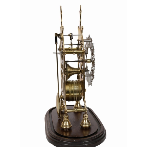 107 - 19TH-CENTURY BRASS & STEEL SKELETON CLOCK