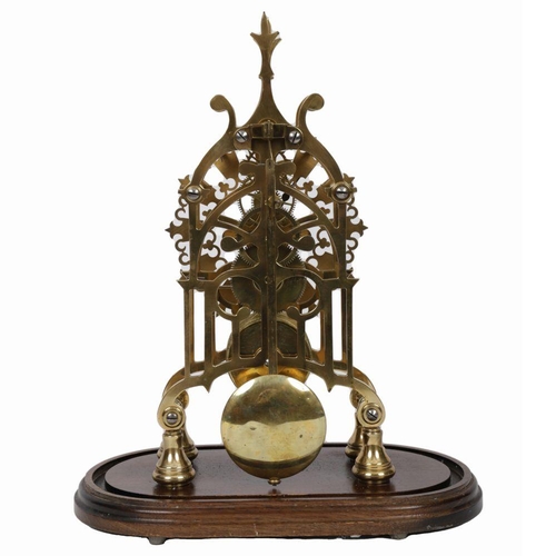 107 - 19TH-CENTURY BRASS & STEEL SKELETON CLOCK