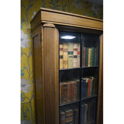 110 - LARGE EDWARDIAN OAK BOOKCASE