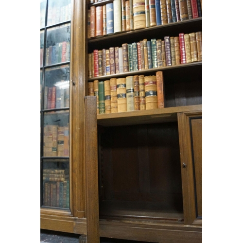 110 - LARGE EDWARDIAN OAK BOOKCASE