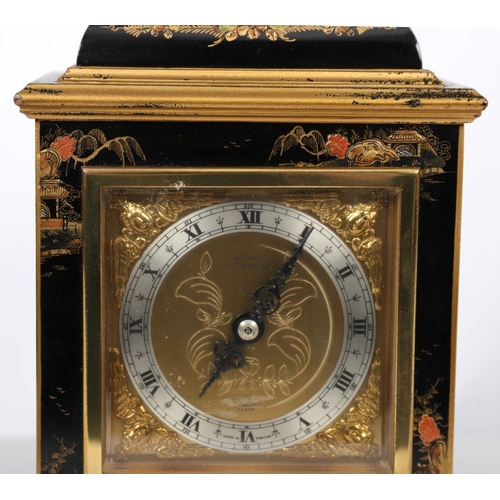 116 - EDWARDIAN LACQUERED BRACKET CLOCK