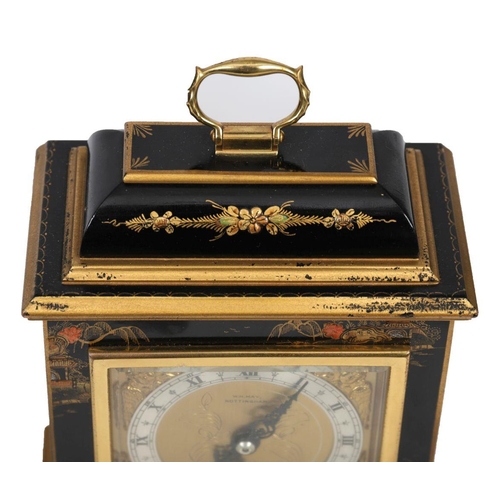 116 - EDWARDIAN LACQUERED BRACKET CLOCK