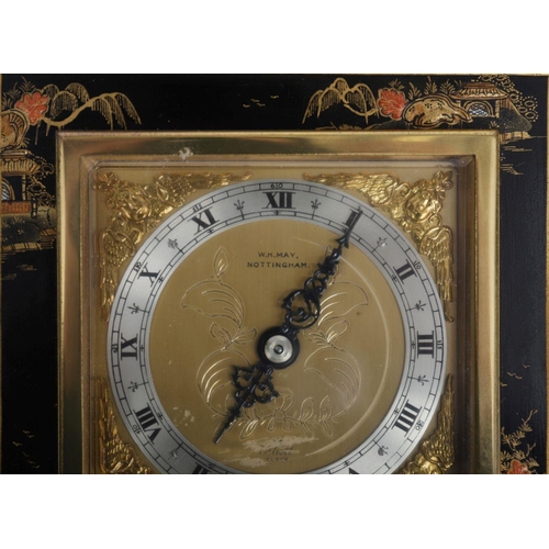 116 - EDWARDIAN LACQUERED BRACKET CLOCK