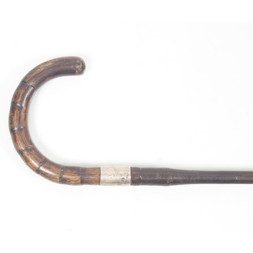 1166 - 19TH-CENTURY EBONY WALKING STICK