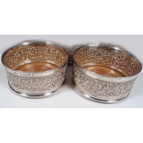 1174 - PAIR SILVER WINE COASTERS