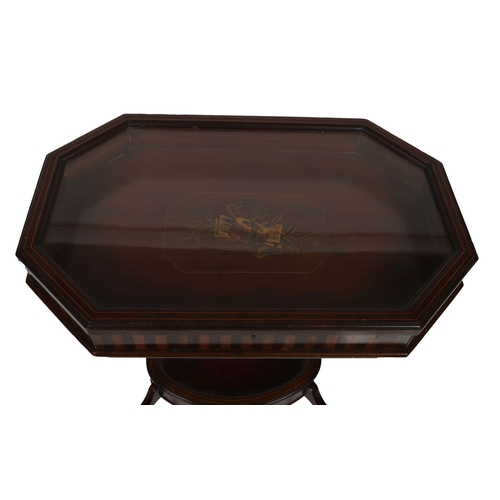 118 - EDWARDIAN MAHOGANY & MARQUETRY BIJOU TABLE