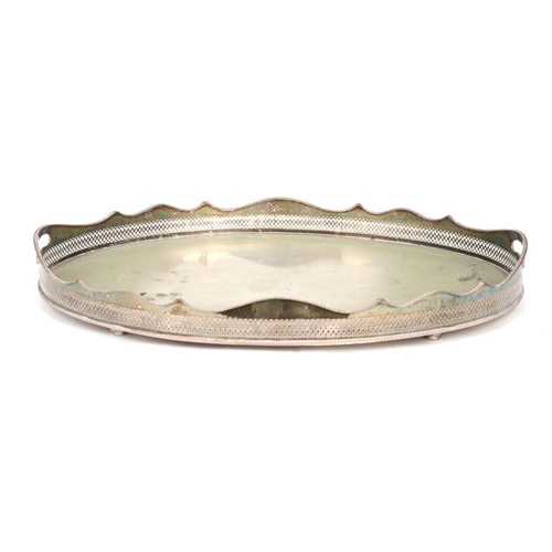 1217 - SILVER-PLATED GALLERY TRAY