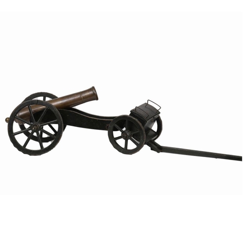 1232 - 19TH-CENTURY BRASS CANNON