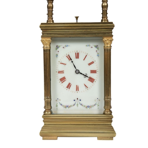 139 - 19TH-CENTURY FRENCH BRASS REPEATER CARRIAGE CLOCK