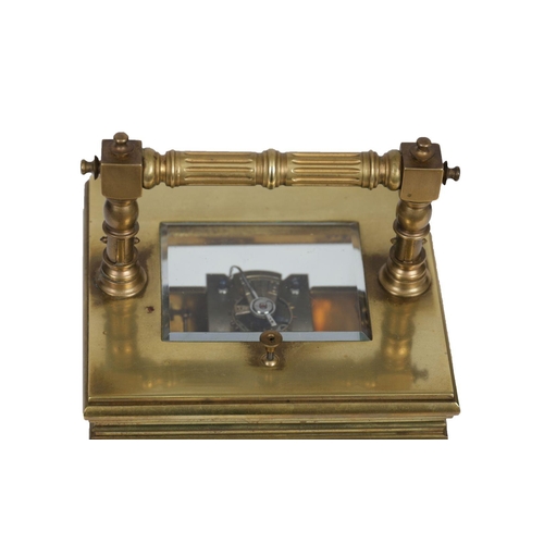 139 - 19TH-CENTURY FRENCH BRASS REPEATER CARRIAGE CLOCK