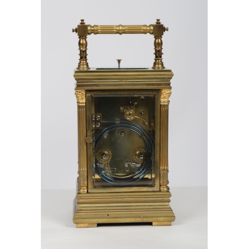 139 - 19TH-CENTURY FRENCH BRASS REPEATER CARRIAGE CLOCK