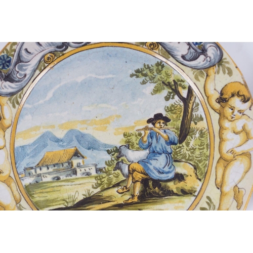 144 - PAIR 18/19TH-CENTURY MAJOLICA PLATES