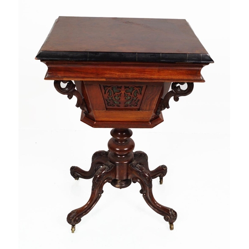 158 - VICTORIAN WALNUT WORK TABLE