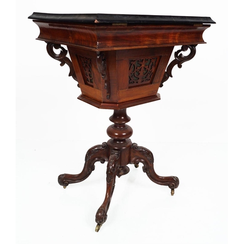 158 - VICTORIAN WALNUT WORK TABLE