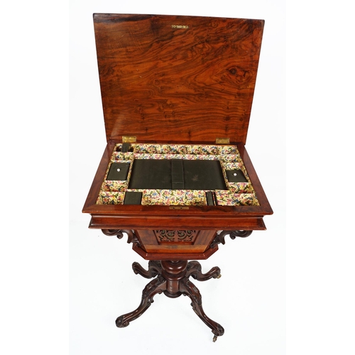 158 - VICTORIAN WALNUT WORK TABLE