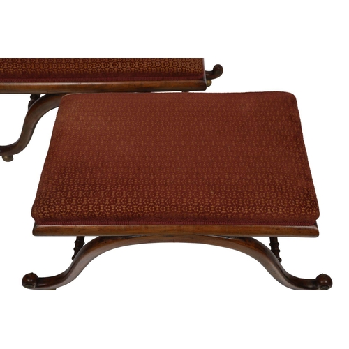 169 - IMPORTANT PAIR OF FAUX ROSEWOOD WINDOW SEATS