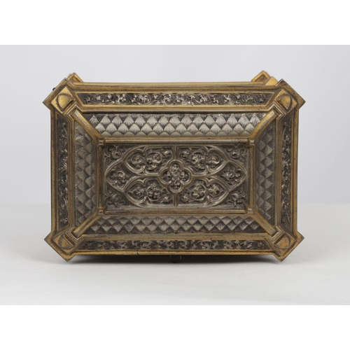 17 - GOTHIC BRONZE & CAST IRON JEWELLERY CASKET