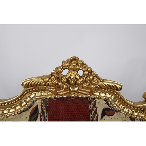 182 - LOUIS XVI STYLE GILT FRAMED ARMCHAIR