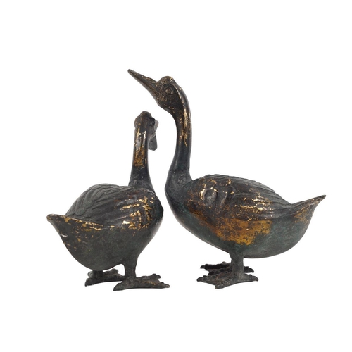 193 - PAIR 19TH-CENTURY BRONZE DUCKS