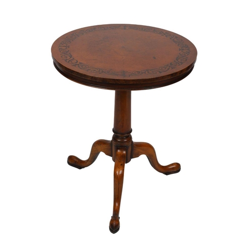 205 - 19TH-CENTURY AMBOYNA AND MARQUETRY CENTRE TABLE