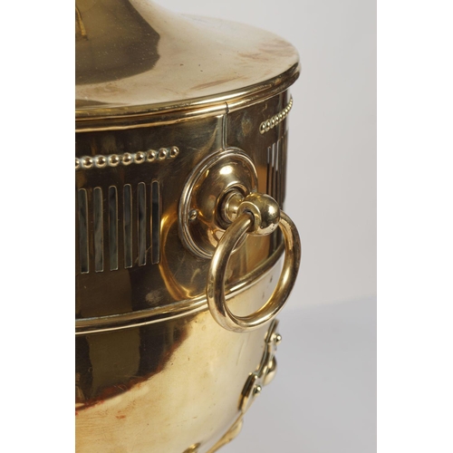 210 - EDWARDIAN NEO-CLASSICAL BRASS LOG URN