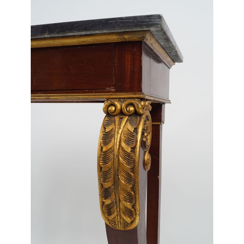 214 - NAPOLEON III MAHOGANY & PARCEL-GILT CONSOLE