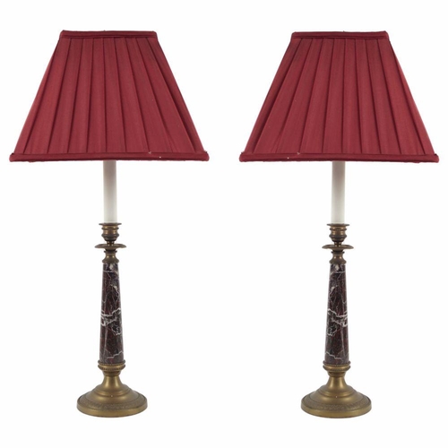 216 - PAIR ROUGE ROYALE & ORMOLU TABLE LAMPS