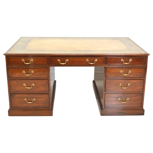 234 - WITHDRAWN LARGE GEORGE III STYLE MAHOGANY PARTNER'S DESK