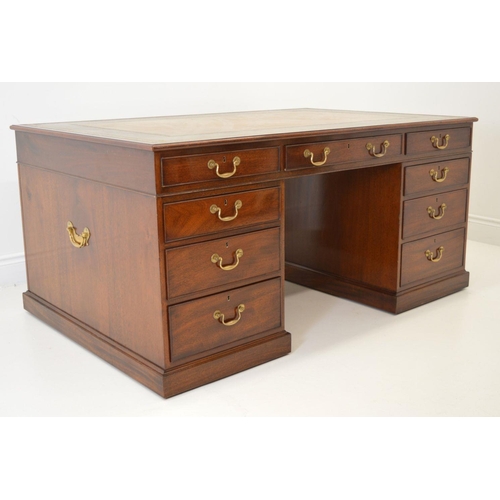 234 - WITHDRAWN LARGE GEORGE III STYLE MAHOGANY PARTNER'S DESK