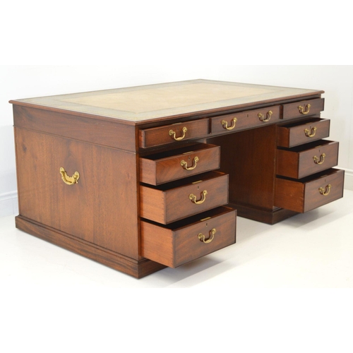 234 - WITHDRAWN LARGE GEORGE III STYLE MAHOGANY PARTNER'S DESK