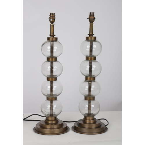 236 - PAIR BRASS TABLE LAMPS