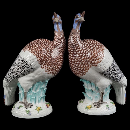 250 - PR EDMÉ SAMSON (1810-1891) PORCELAIN GUINEA FOWL