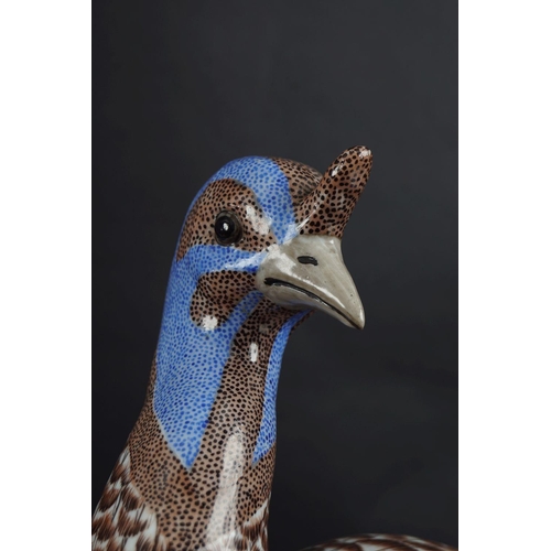 250 - PR EDMÉ SAMSON (1810-1891) PORCELAIN GUINEA FOWL