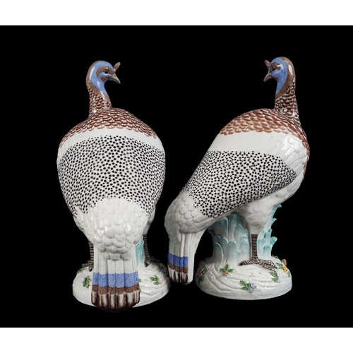 250 - PR EDMÉ SAMSON (1810-1891) PORCELAIN GUINEA FOWL