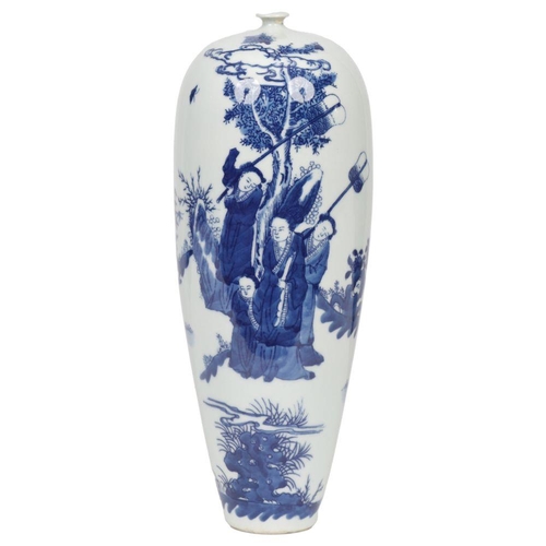 258 - 19TH-CENTURY JAPANESE BLUE AND WHITE VASE