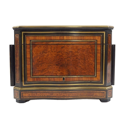 263 - CHARLES X WALNUT AND BRASS LIQUEUR BOX