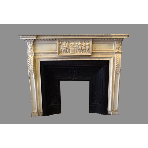 269 - 19TH-CENTURY PAINTED CLASSICAL CHIMNEY PIECE