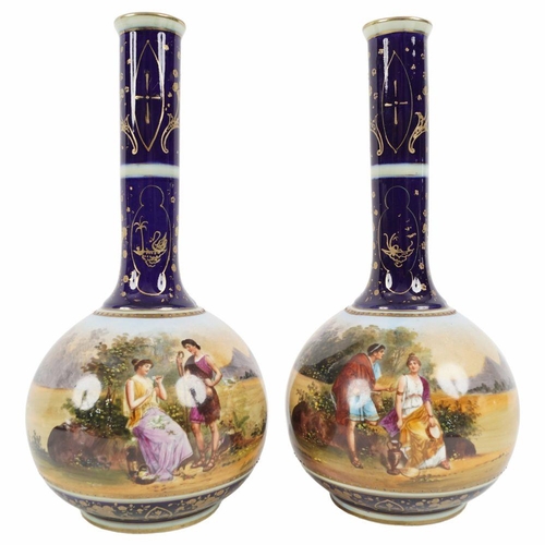 277 - PAIR 19TH-CENTURY VIENNA PORCELAIN VASES