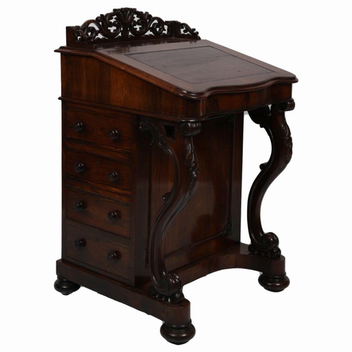 278 - VICTORIAN ROSEWOOD DAVENPORT