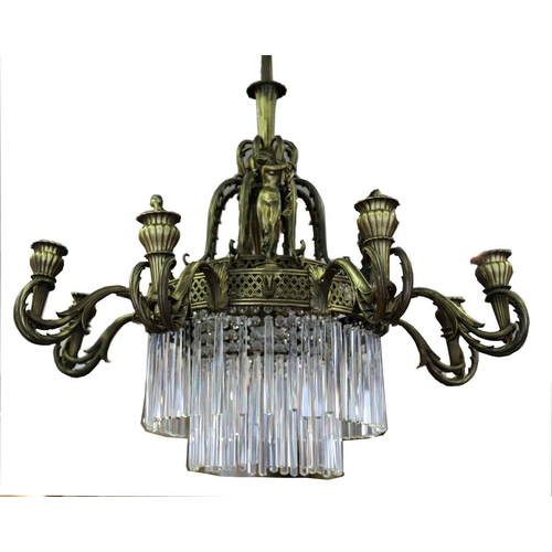 31 - IMPORTANT BRONZE NEO-CLASSICAL CHANDELIER