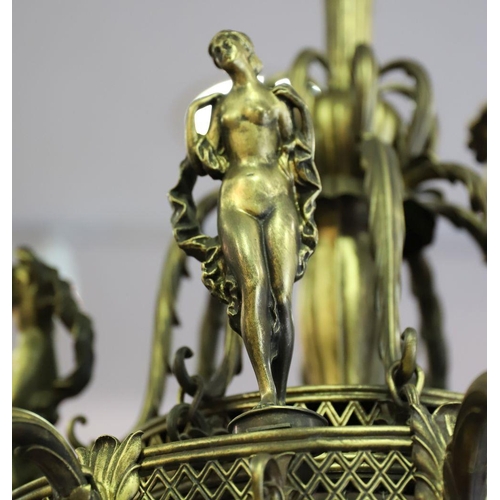 31 - IMPORTANT BRONZE NEO-CLASSICAL CHANDELIER